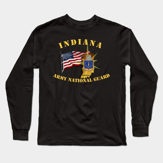 Indiana - ARNG w Flag Long Sleeve T-Shirt by twix123844